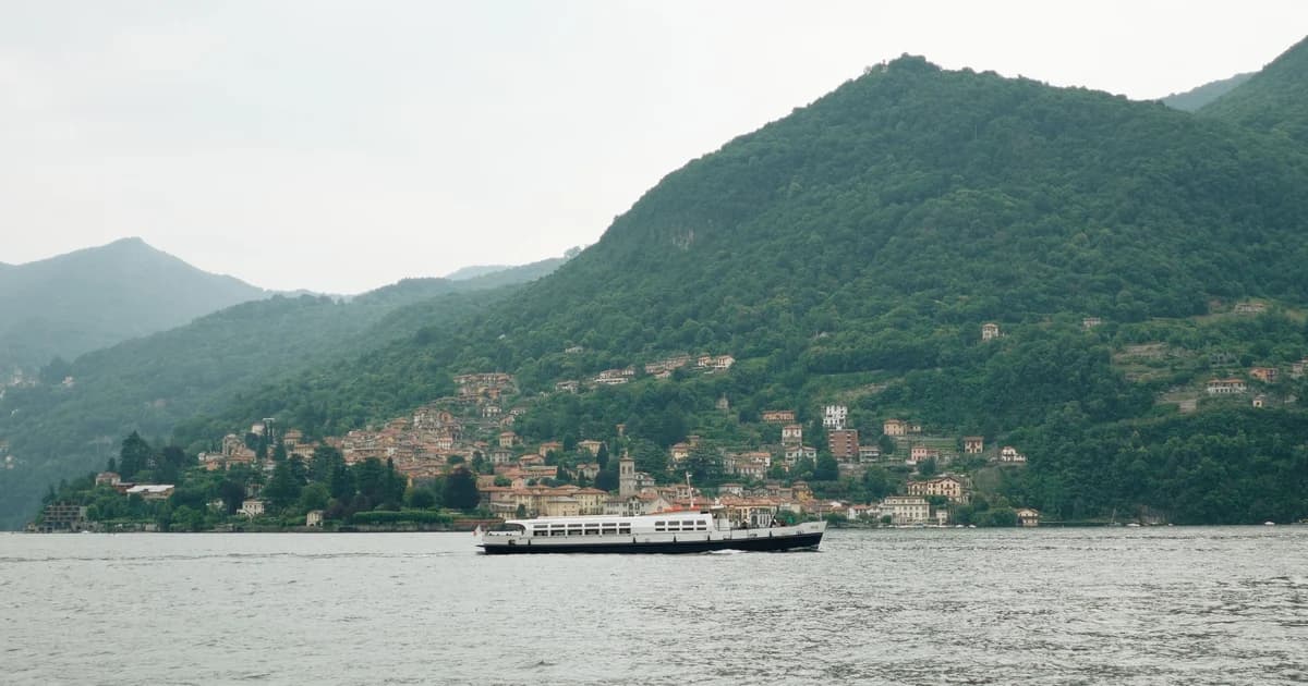 Passenger ferry crossing Lake Como